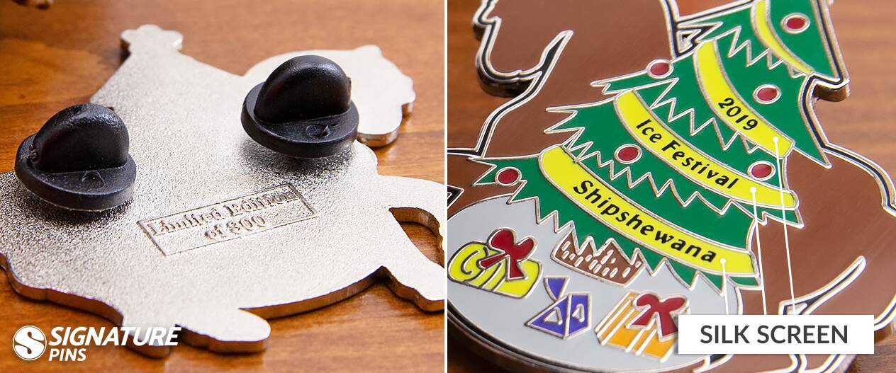 Signature Pins Christmas Shipshewana Ice Festival Lapel Pin Silk screen