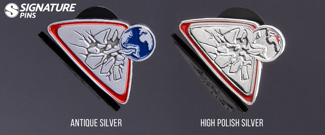 Signature Pins space pins Antique silver high polish silver