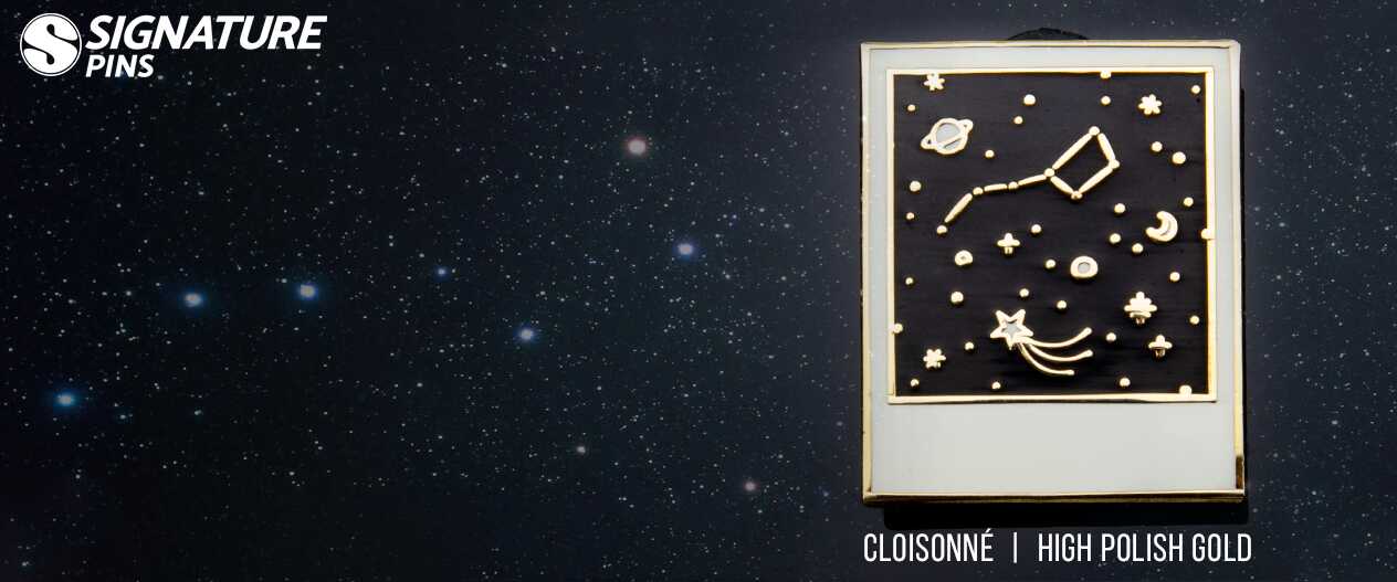 Space Pins Big Dipper Cloisonne High Polish Gold