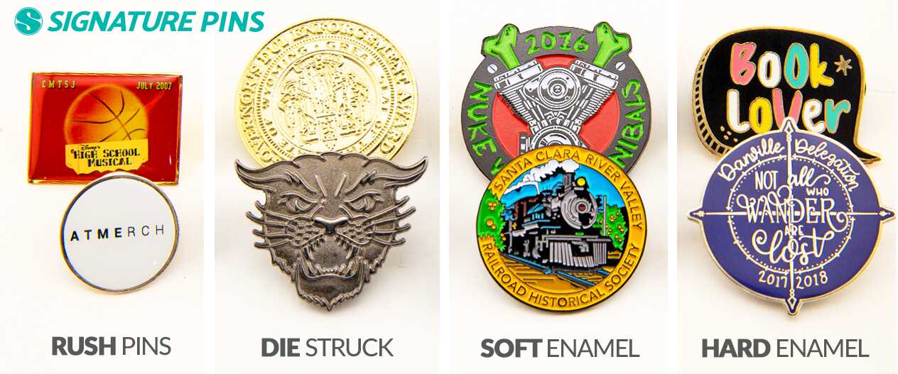 SignaturePins-RushPins-Diestruck-SoftEnamel-HardEnamel