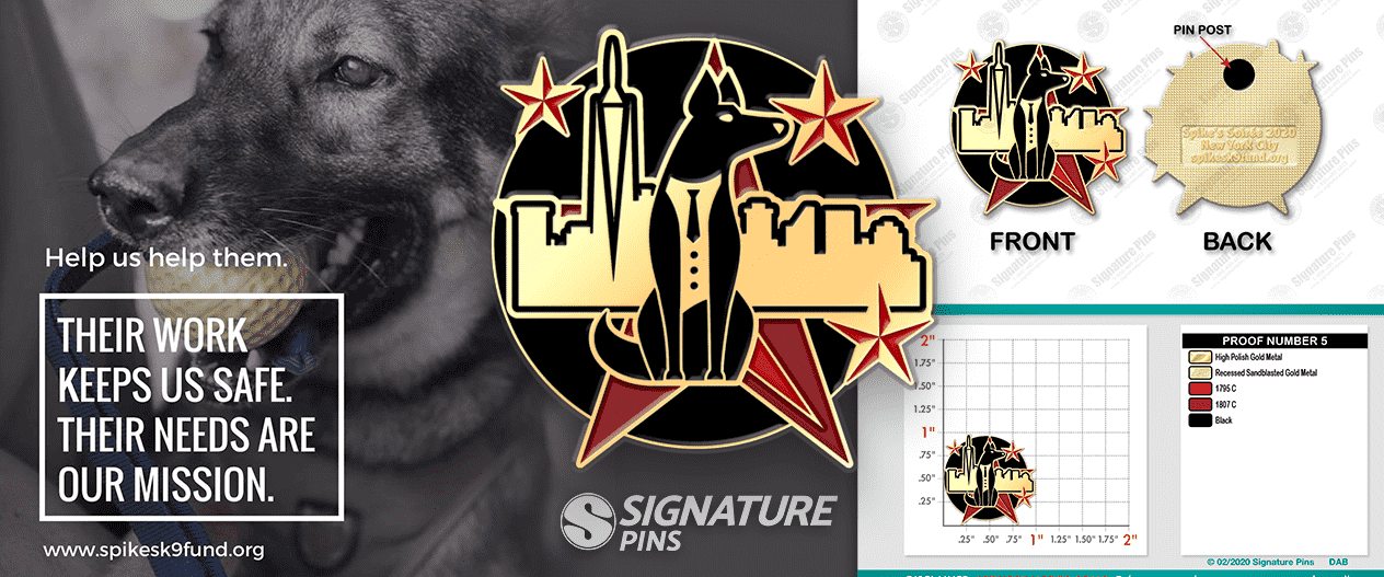 Spikes K9 Fund soft enamel lapel pin by signature pins Spikes K9 Fund soft enamel lapel pin by signature pins