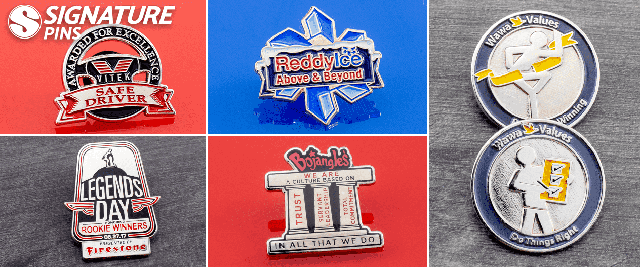 Employee Appreciation Corporate Lapel Pins - firestone wawa - reddy ice - bojangles by signature pins-