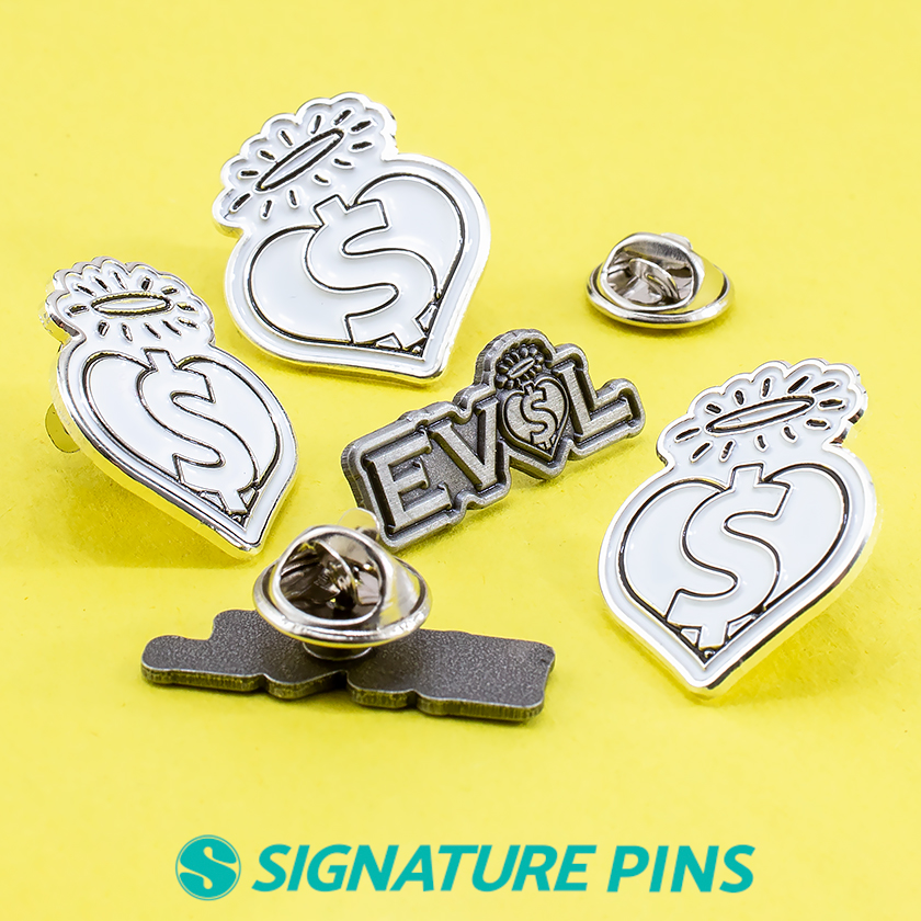 Evil and angel pins by Signature Pins