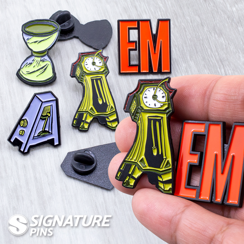 Emerson-College-Black-Metal-pins by Signature Pins