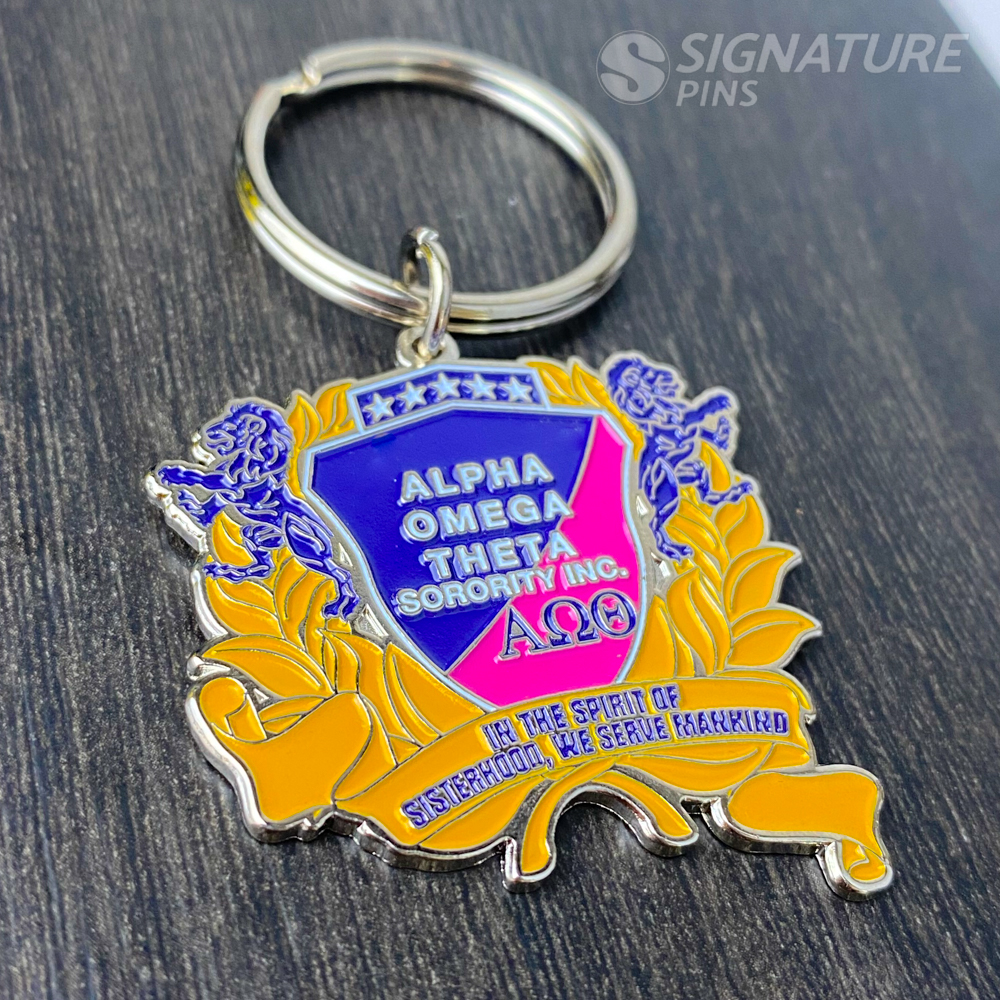 Alpha meta keychain by signature pins