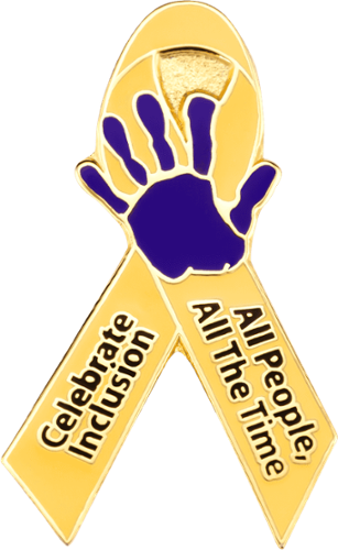 Celebrate Inclusion ribbon pin by signature pins-1