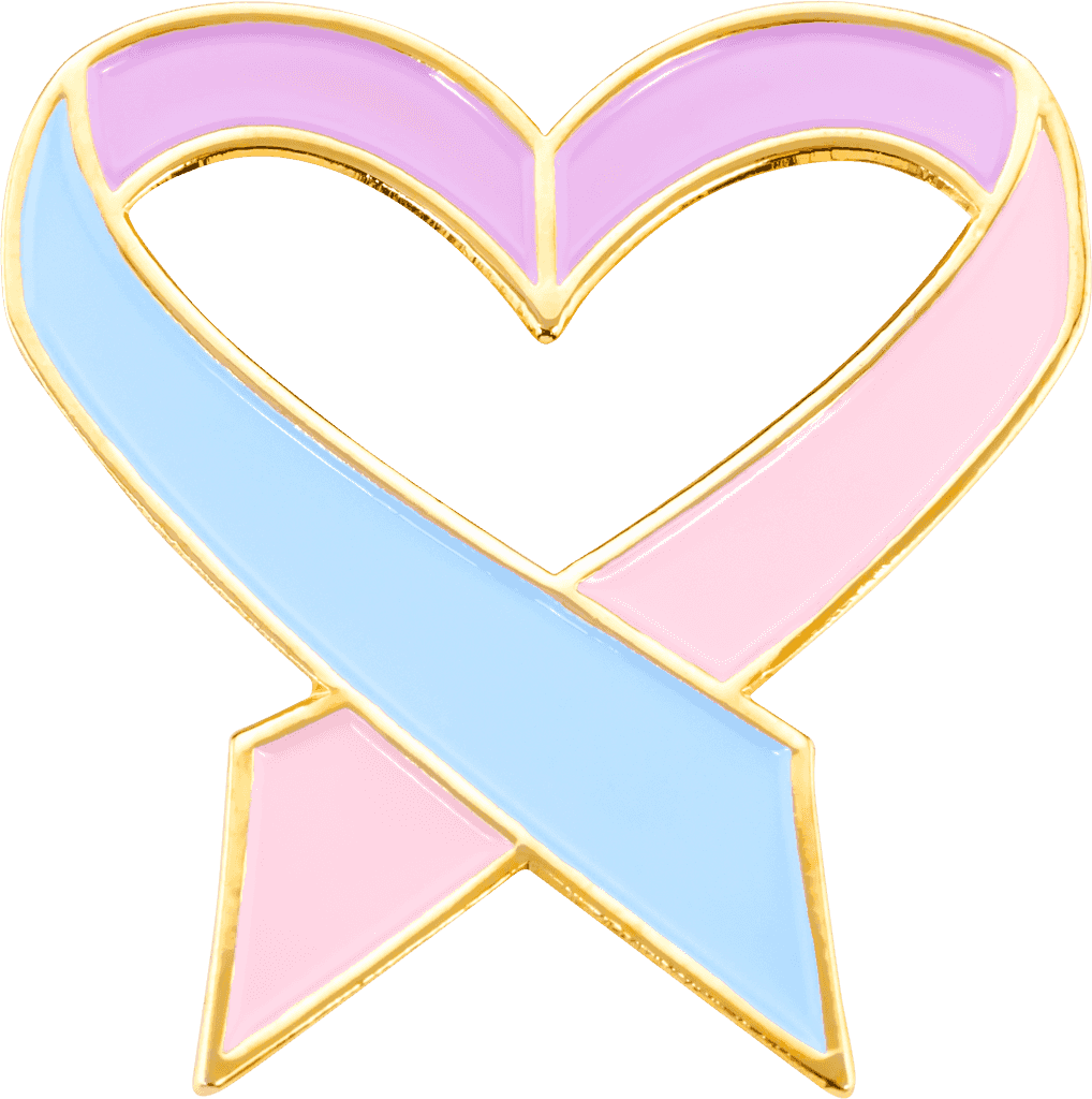 Heart shaped ribbon pin by signature pins