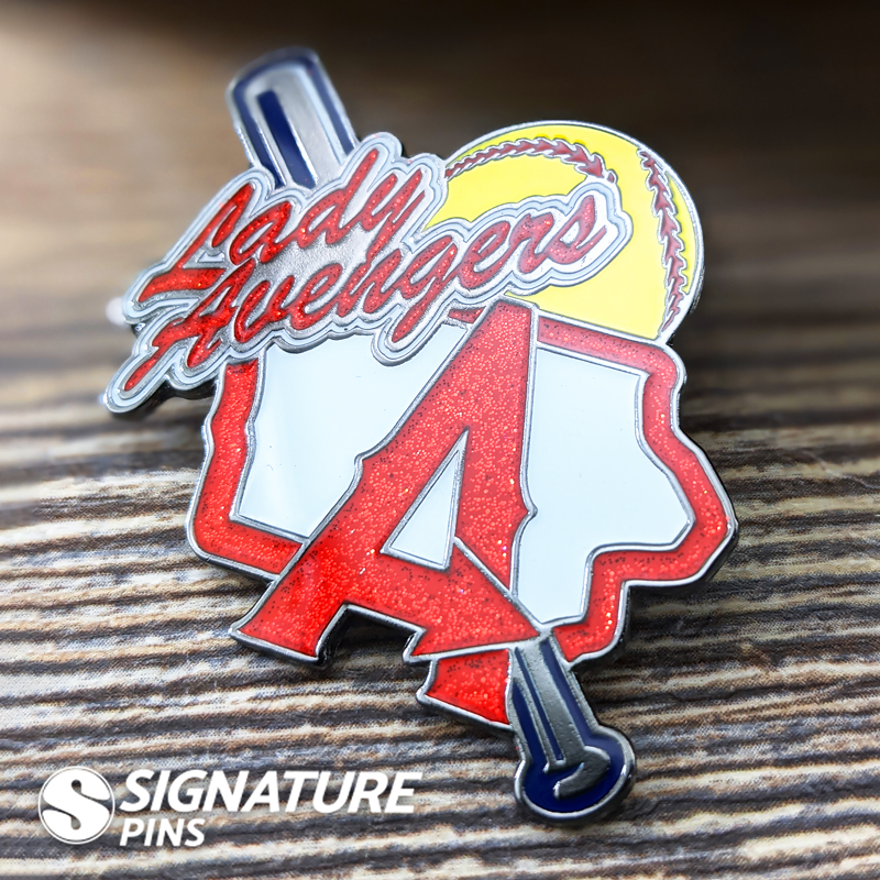 Lady-avengers-trading-pin-with-glitter-by-signature-pins