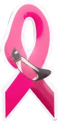 Pink Awareness Ribbon - Offset print pin by signature pins-1-1