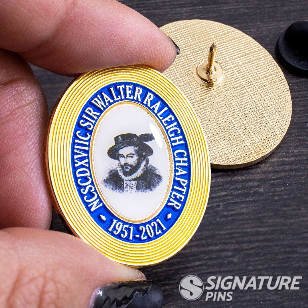 Sir Walter Raleigh Printed Pin