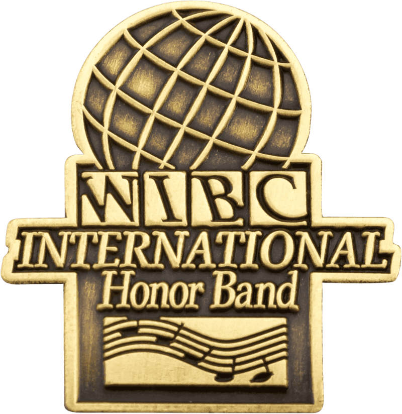 WIBC international honor band die struck pin