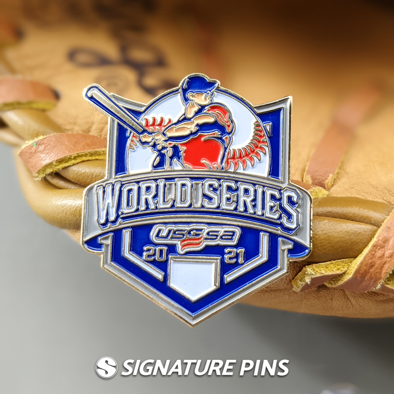 World Series USSSA trading pin by Signature Pins