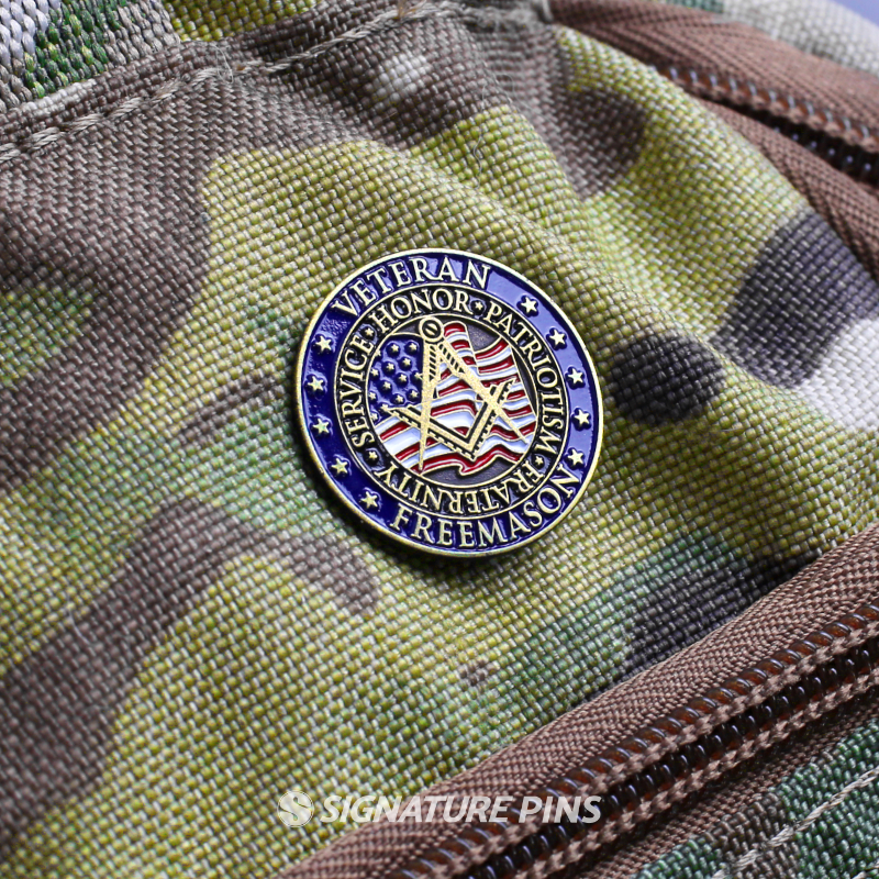 freemason military pin by signature pins