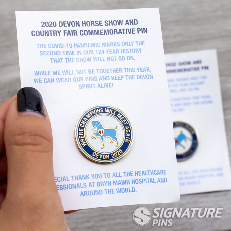 Devon Horse Show Souvenirs pins with cardstock-1